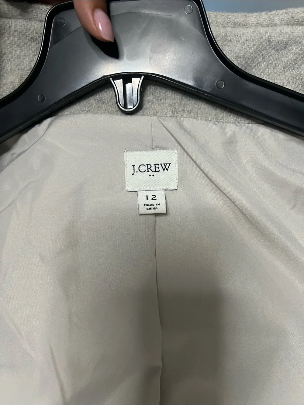 J. Crew Factory City Coat with button neck - heather dusk size 12 - Picture 11 of 14
